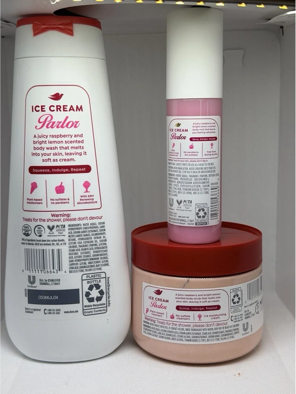 Limited Edition Dove Ice Cream Parlor Raspberry Sorbet 3 Piece Set